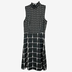 Who What Wear Black White geo print sleeveless dress XS